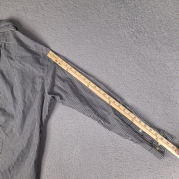 Vintage Ralph Lauren Dress Shirt Mens 16 34/35 Black White Striped Classic Fit‎ - Picture 16 of 16